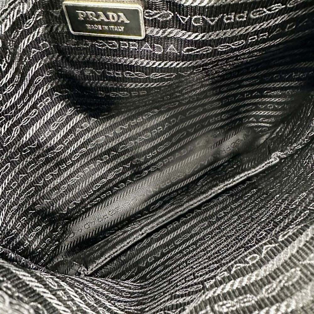 PRADA Black Leather Saffiano Shoulder Bag - Picture 8 of 9